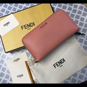 Authentic FENDI long zip wallet with dust bag